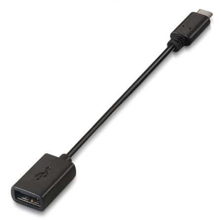 Cable USB 2.0 Aisens A107-0059/ USB Tipo-C Macho - USB Hembra/ 480Mbps/ 15cm/ Negro - Frikibase