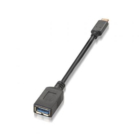 Cable USB 3.1 Tipo-C Aisens A107-0062/ USB Tipo-C Macho - USB Hembra/ 5Gbps/ 15cm/ Negro - Frikibase