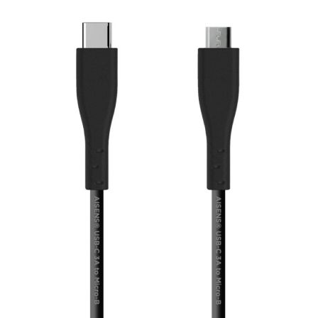 Cable USB 2.0 Tipo-C Aisens A107-0350/ USB Tipo-C Macho - MicroUSB/ 480Mbps/ 2m/ Negro - Frikibase