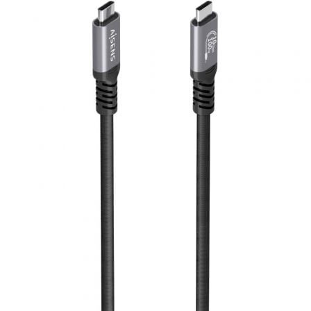 Cable USB 3.2 Tipo-C Aisens A107-0990/ USB Tipo-C Macho - USB Tipo-C Macho/ Hasta 100W/ 10Gbps/ 5m/ Negro - Frikibase