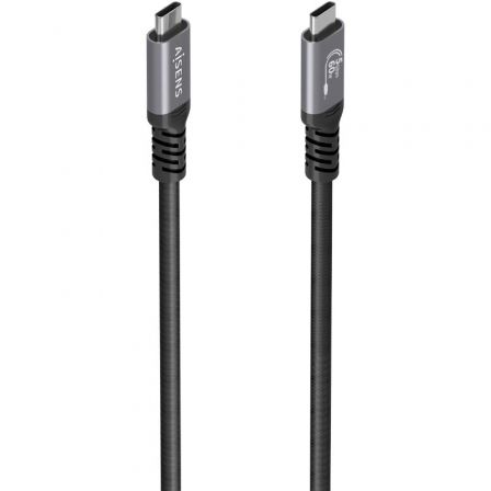 Cable USB 3.2 Tipo-C Aisens  A107-0991/ USB Tipo-C Macho - USB Tipo-C Macho/ Hasta 60W/ 5Gbps/ 7m/ Negro - Frikibase