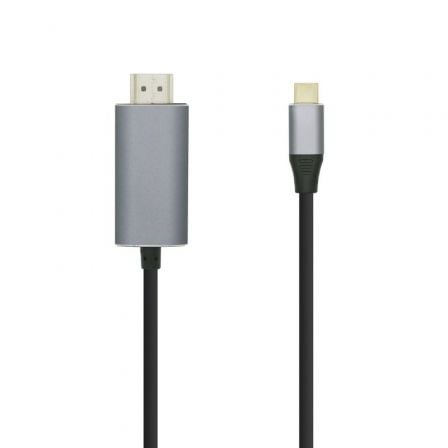 Cable Conversor Aisens A109-0392/ USB Tipo-C Macho - HDMI Macho/ Hasta 27W/ 1250Mbps/ 80cm/ Negro - Frikibase