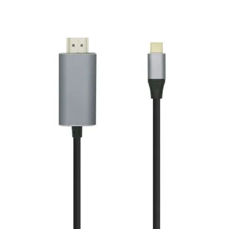 Cable Conversor Aisens A109-0393/ USB Tipo-C Macho - HDMI Macho/ Hasta 27W/ 1250Mbps/ 1.8m/ Negro - Frikibase