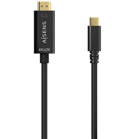 Cable Conversor HDMI 4K Aisens A109-0624/ USB Tipo-C Macho - HDMI Macho/ Hasta 27W/ 1250Mbps/ 1.8m/ Negro - Frikibase