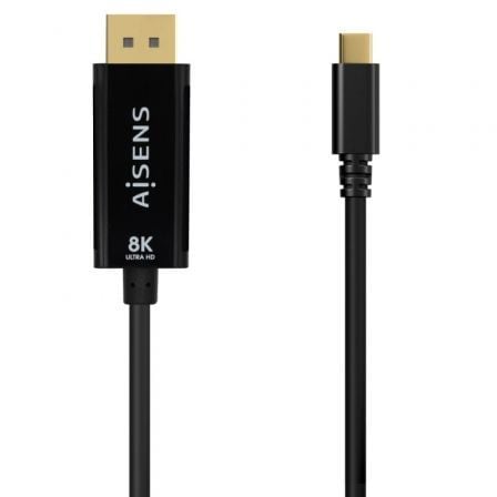 Cable Conversor Aisens A109-0688/ USB Tipo-C Macho - DisplayPort Macho/ Hasta 27W/ 1250Mbps/ 80cm/ Negro - Frikibase