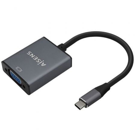 Conversor Aisens A109-0691/ USB Tipo-C Macho - VGA Hembra/ Hasta 27W/ 1250Mbps/ 15cm/ Gris - Frikibase