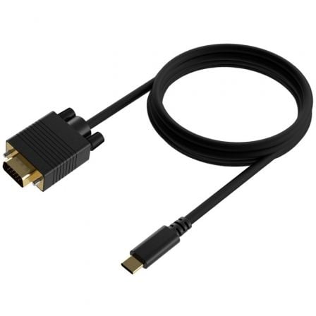Cable Conversor Aisens A109-0692/ USB Tipo-C Macho - VGA Macho/ Hasta 27W/ 1250Mbps/ 80cm/ Negro - Frikibase