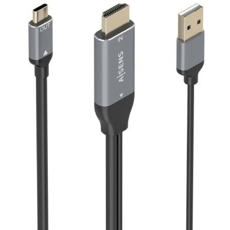 Cable Conversor Aisens A109-0871/ HDMI Macho/ USB Macho - USB Tipo-C Macho/ 1.8m/ Negro - Frikibase