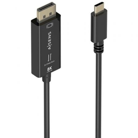 Cable Conversor Aisens A109-0879/ USB Tipo-C Macho - DisplayPort Macho/ 1.8m/ Negro - Frikibase