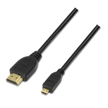 Cable Micro HDMI Aisens A119-0116/ HDMI Macho - Micro HDMI Macho/ Hasta 10W/ 720Mbps/ 80cm/ Negro - Frikibase