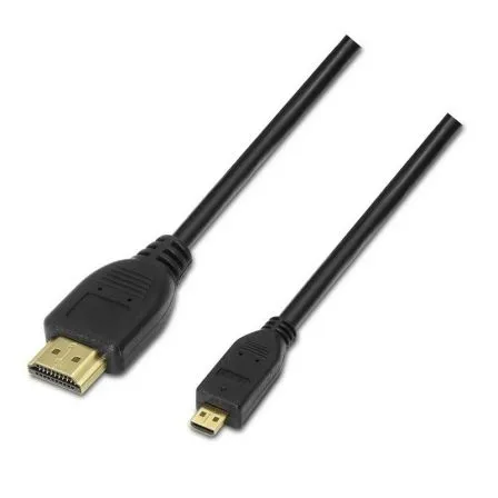Cable Micro HDMI Aisens A119-0116/ HDMI Macho - Micro HDMI Macho/ Hasta 10W/ 720Mbps/ 80cm/ Negro - Frikibase