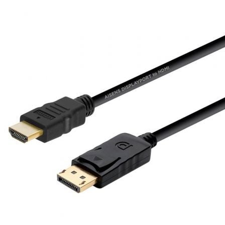 Cable Conversor Aisens A125-0364/ DisplayPort Macho - HDMI Macho/ Hasta 5W/ 2300Mbps/ 2m/ Negro - Frikibase