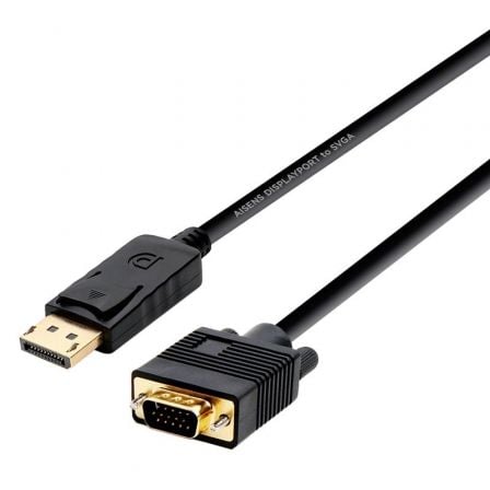 Cable Conversor Aisens A125-0365/ DisplayPort Macho - VGA Macho/ Hasta 5W/ 2300Mbps/ 2m/ Negro - Frikibase