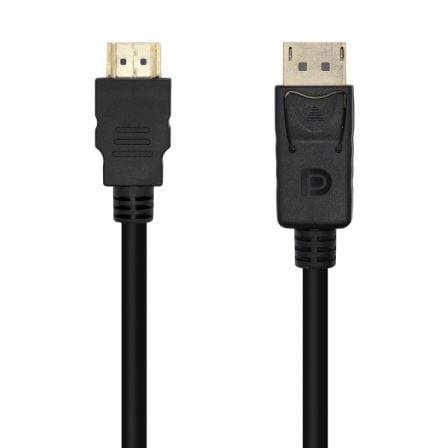 Cable Conversor Aisens A125-0459/ DisplayPort Macho - HDMI Macho/ Hasta 5W/ 2300Mbps /1m/ Negro - Frikibase