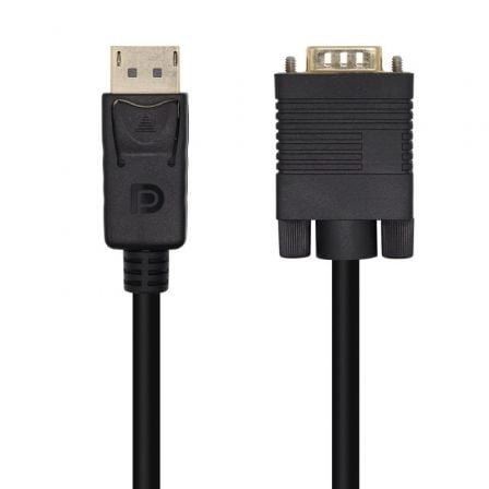 Cable Conversor Aisens A125-0462/ DisplayPort Macho - VGA Macho/ Hasta 5W/ 2300Mbps/ 3m/ Negro - Frikibase