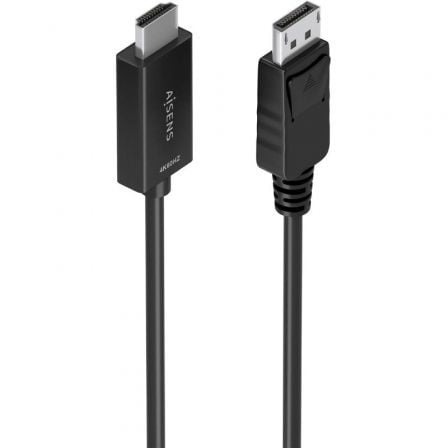 Cable Conversor Aisens A125-0893/ DisplayPort Macho - HDMI 4K Macho/ 1.5m/ Negro - Frikibase