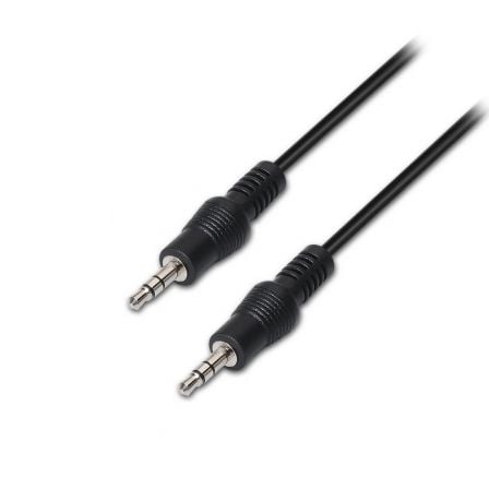 Cable Estéreo Aisens A128-0143/ Jack 3.5 Macho - Jack 3.5 Macho/ Hasta 0.1W/ 3m/ Negro - Frikibase