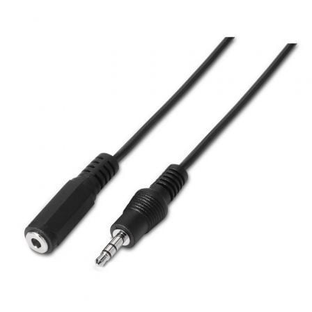 Cable Estéreo Aisens A128-0145/ Jack 3.5 Macho - Jack 3.5 Hembra/ Hasta 0.1W/ 1.5m/ Negro - Frikibase