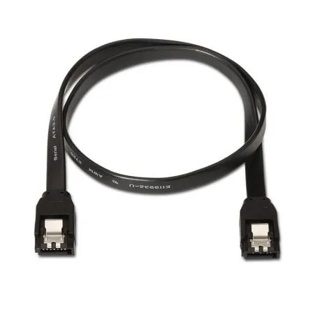 Cable SATA III Aisens A130-0157/ SATA Hembra - SATA Hembra/ Hasta 0.1W/ 768Mbps/ 50cm/ Negro - Frikibase