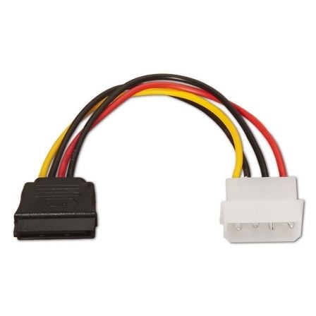 Cable Alimentación SATA Aisens A131-0158/ Molex 4 PIN Macho - SATA Hembra/ Hasta 54W/ 16cm - Frikibase