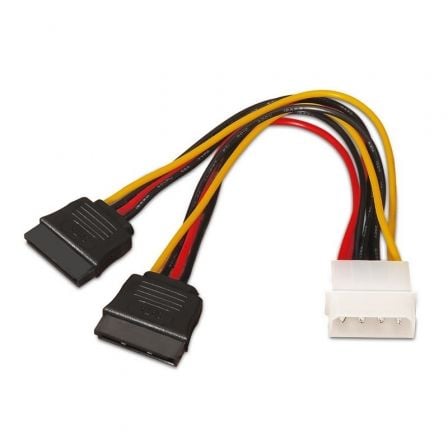 Cable Duplicador de Alimentación Aisens A131-0161/ Molex 4 PIN Macho - 2x SATA Hembra/ Hasta 54W/ 20cm - Frikibase