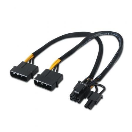 Cable Alimentación Tarjeta Gráfica Aisens A131-0165/ 2x Molex Macho - Molex 6+2 PIN Macho/ Hasta 54W/ 20cm - Frikibase