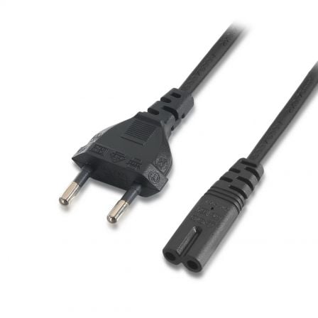 Cable Alimentación Forma 8 Aisens A132-0173/ CEE7/16 Macho - C7 Hembra/ Hasta 1500W/ 1.5m/ Negro - Frikibase