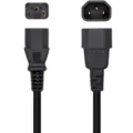 Cable Alimentación Aisens A132-0466/ C13 Hembra - C14 Macho/ Hasta 1500W/ 3m/ Negro - Frikibase