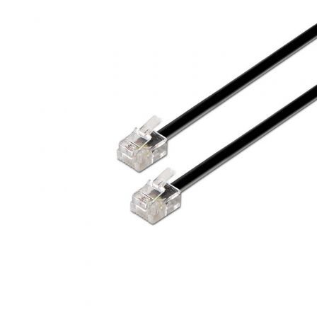 Cable de Teléfono RJ11 6P4C Aisens A143-0319/ 2m/ Negro - Frikibase