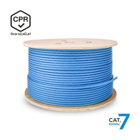 Bobina de Cable RJ45 SFTP AWG23 LSZH CPR Dca Aisens A146-0665 Cat.7/ 305m/ Azul - Frikibase