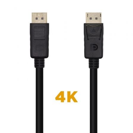 Cable DisplayPort 1.2 4K Aisens A124-0455/ DisplayPort Macho - DisplayPort Macho/ 1m/ Negro - Frikibase