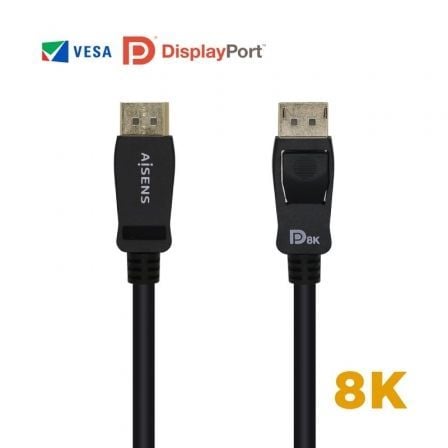 Cable DisplayPort 1.4 8K Aisens A149-0432/ DisplayPort Macho - DisplayPort Macho/ 2m/ Certificado/ Negro - Frikibase