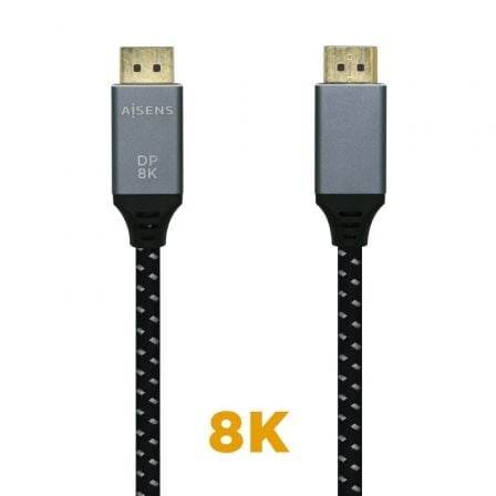 Cable DisplayPort 1.4 8K Aisens A149-0436/ DisplayPort Macho - DisplayPort Macho/ 1.5m/ Negro Gris - Frikibase