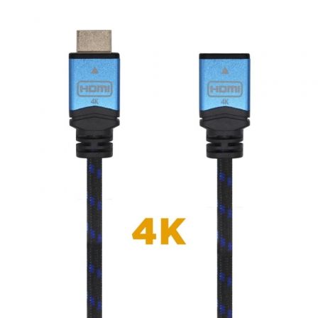 Cable Alargador HDMI Aisens A120-0452/ HDMI Macho - HDMI Hembra/ 1m/ Negro/ Azul - Frikibase