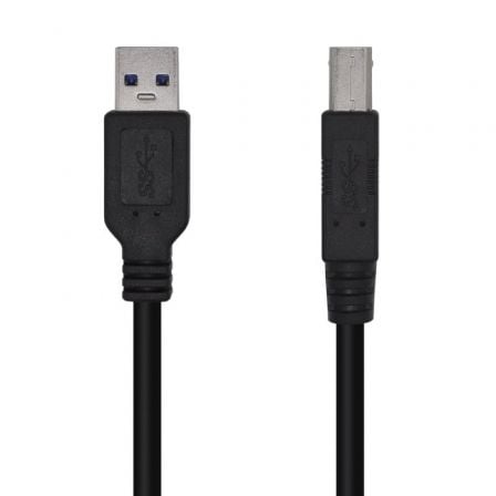 Cable USB 3.0 Impresora Aisens A105-0444/ USB Tipo-B Macho - USB Macho/ 5Gbps/ 2m/ Negro - Frikibase