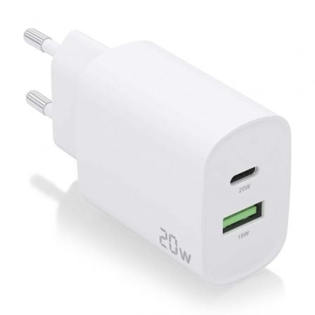 Cargador de Pared Aisens A110-0754/ 1xUSB Tipo-C/ 1xUSB/ 20W - Frikibase