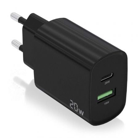 Cargador de Pared Aisens A110-0755/ 1xUSB Tipo-C/ 1xUSB/ 20W - Frikibase