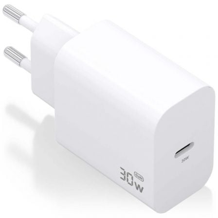 Cargador de Pared GaN Aisens A110-0940/ 1xUSB Tipo-C/ 30W/ Blanco - Frikibase