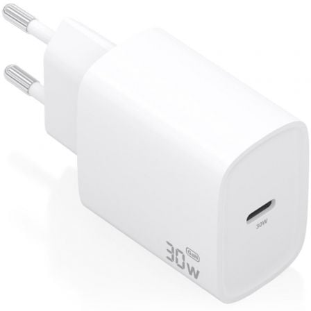 Cargador de Pared GaN Aisens A110-0950/ 1xUSB Tipo-C/ 30W/ Blanco - Frikibase
