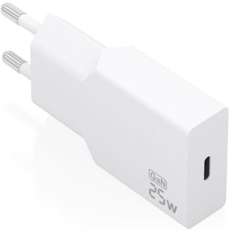 Cargador de Pared GaN Aisens A110-0999/ 1xUSB Tipo-C/ 25W/ Blanco - Frikibase