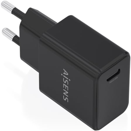 Cargador de Pared GaN Aisens A110-1024/ 1xUSB Tipo-C/ 20W/ Negro - Frikibase