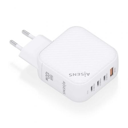 Cargador de Pared GaN Aisens ASCH-100W4P028-W/ 3xUSB Tipo-C/ 1x USB/ 100W - Frikibase