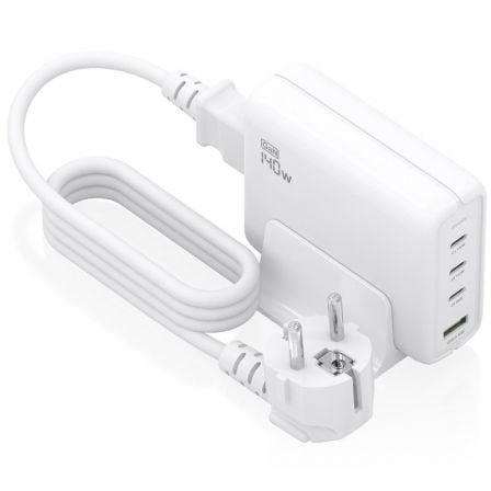 Cargador Sobremesa GaN Aisens ASCH-140W4P055-W/ 3xUSB Tipo-C/ 1xUSB/ 140W - Frikibase