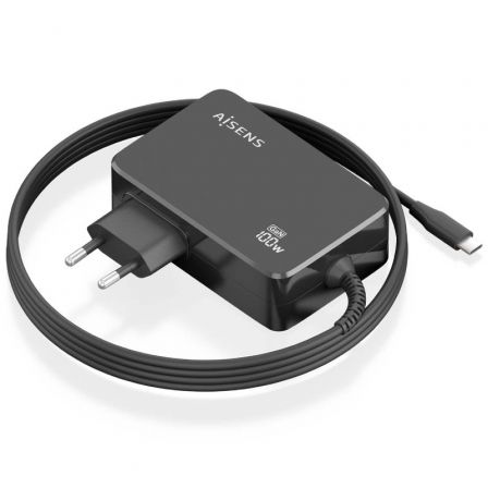 Cargador de Portátil GaN Aisens ASCH-1PD100WL50-BK USB Tipo-C/ 100W/ Automático/ Voltaje 5-20V - Frikibase