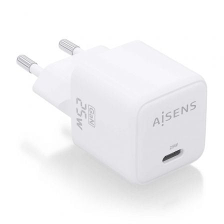Cargador de Pared GaN Aisens ASCH-25W1P012-W/ 1xUSB Tipo-C/ 25W - Frikibase