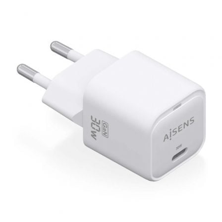 Cargador de Pared GaN Aisens ASCH-30W1P018-W/ 1xUSB Tipo-C/ 30W - Frikibase