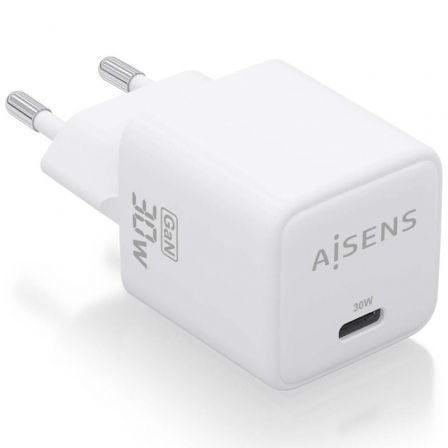 Cargador de Pared GaN Aisens ASCH-30W1P035-W/ 1xUSB Tipo-C/ 30W - Frikibase