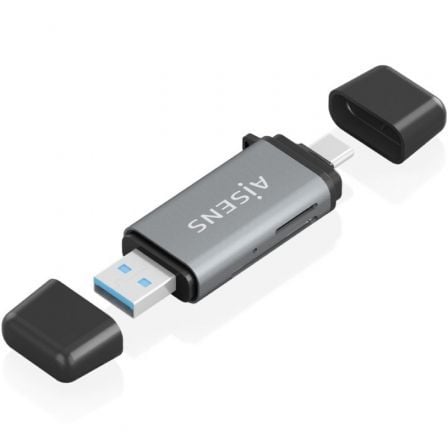 Lector de Tarjetas Externo Aisens ASCR-2AC11-GR/ USB 3.1 - Frikibase