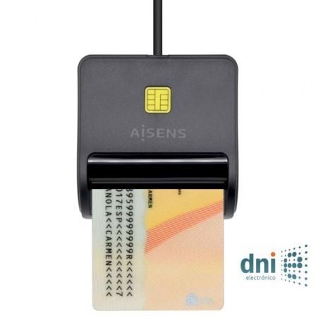 Lector de DNI Aisens ASCR-SN01-BK/ USB 2.0/ Negro - Frikibase