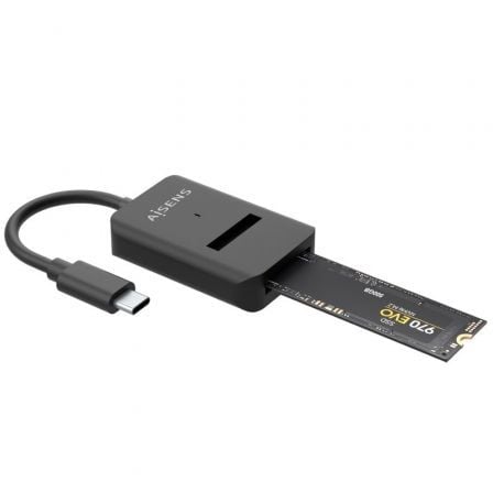 Dock USB Tipo-C para SSD M2 SATA/NVMe Aisens ASUC-M2D011-BK/ Negro - Frikibase